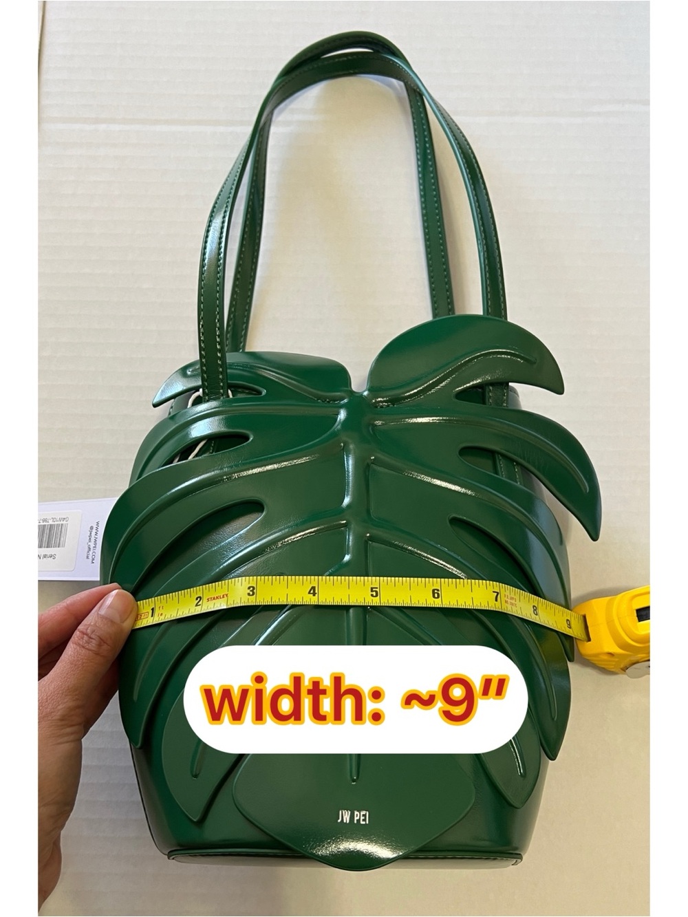 JW PEI green monstera leaf shaped novelty bag new in box - Picture 6 of 16